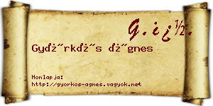 Györkös Ágnes névjegykártya